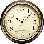 Extra Large Retro Wall Clock, Plumeet 16'' Non Ticking Classic Silent Vintage Wall Clocks Decorative Kitchen Living Room Bedroom - Battery Operated