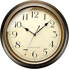 Plumeet Metal Wall Clock, 13 '' Non Ticking Classic Silent Iron Wall Clocks Decorative Kitchen item