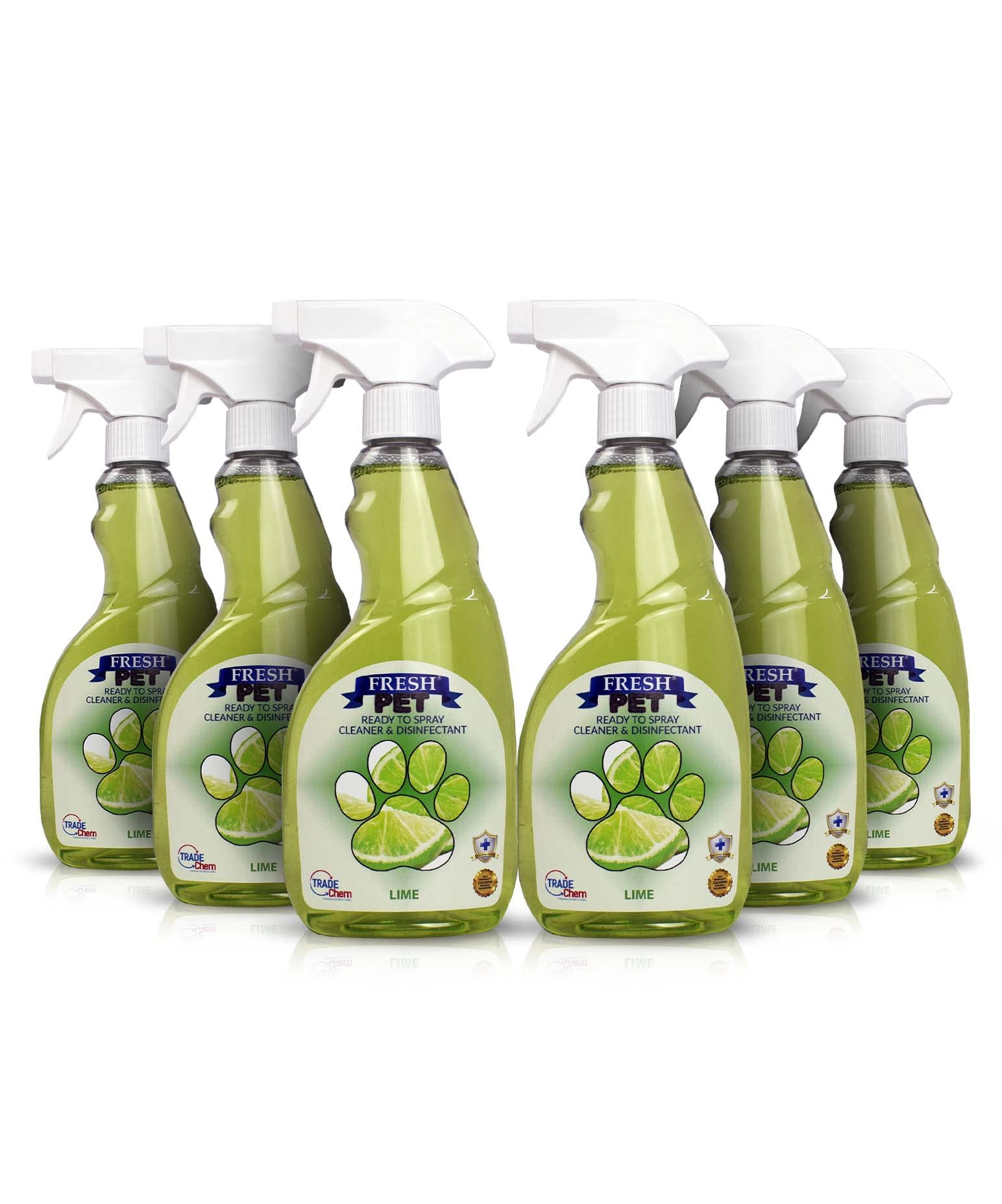 Fresh Pet Disinfectant Ready to Spray Pack 6 x 500ml (Lime)