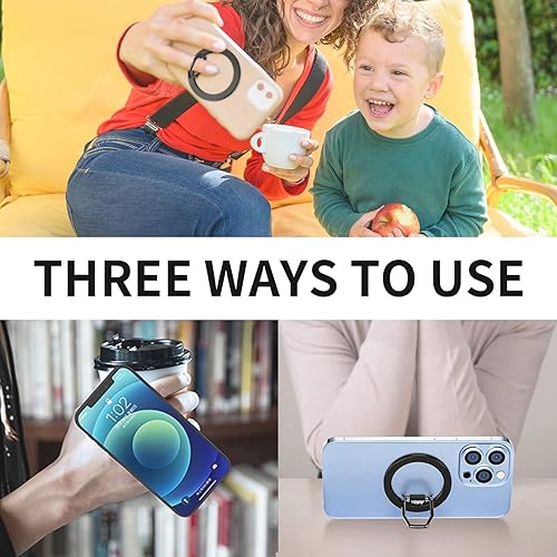 Miniatura 6 de AUROX Magsafe - Soporte magnético para anillo magnético ajustable para iPhone serie 171615141312 (azul claro)