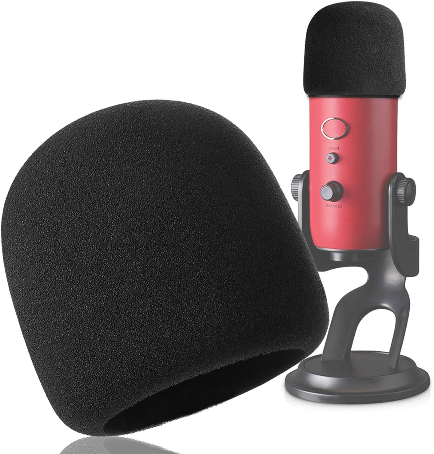 Foam Microphone Windscreen - YOUSHARES Mic Cover Pop Filter for Blue Yeti, Yeti Pro Condenser Microphones (Black)