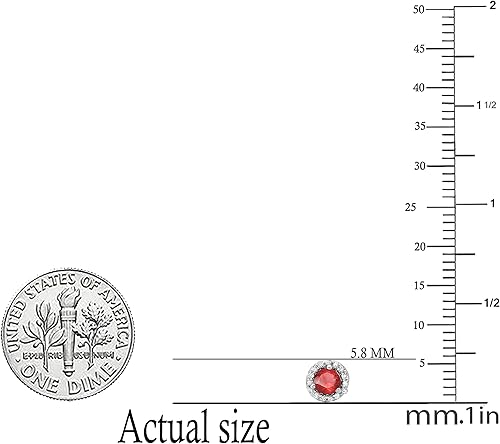 Miniatura 2 de Dazzlingrock Collection Aretes tipo dormilona con forma de círculo de diamantes blancos y piedras preciosas de 0.14 pulgadas cada uno para mujer