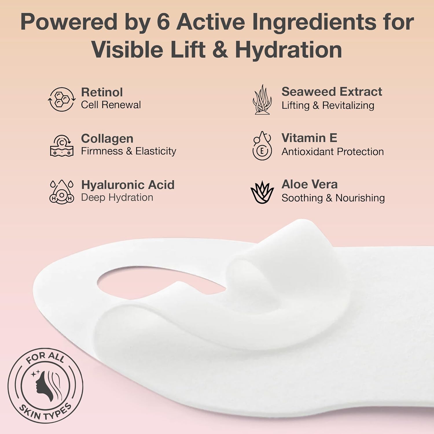 V Line Lifting Neck & Chin Mask – Jawline Shaper & Double Chin Reducer – Face Lift & Skin Tightening – Retinol, Collagen, Hyaluronic Acid & Aloe Vera – Anti-Aging Neck Firming Mask – 5 Pack - Image 3