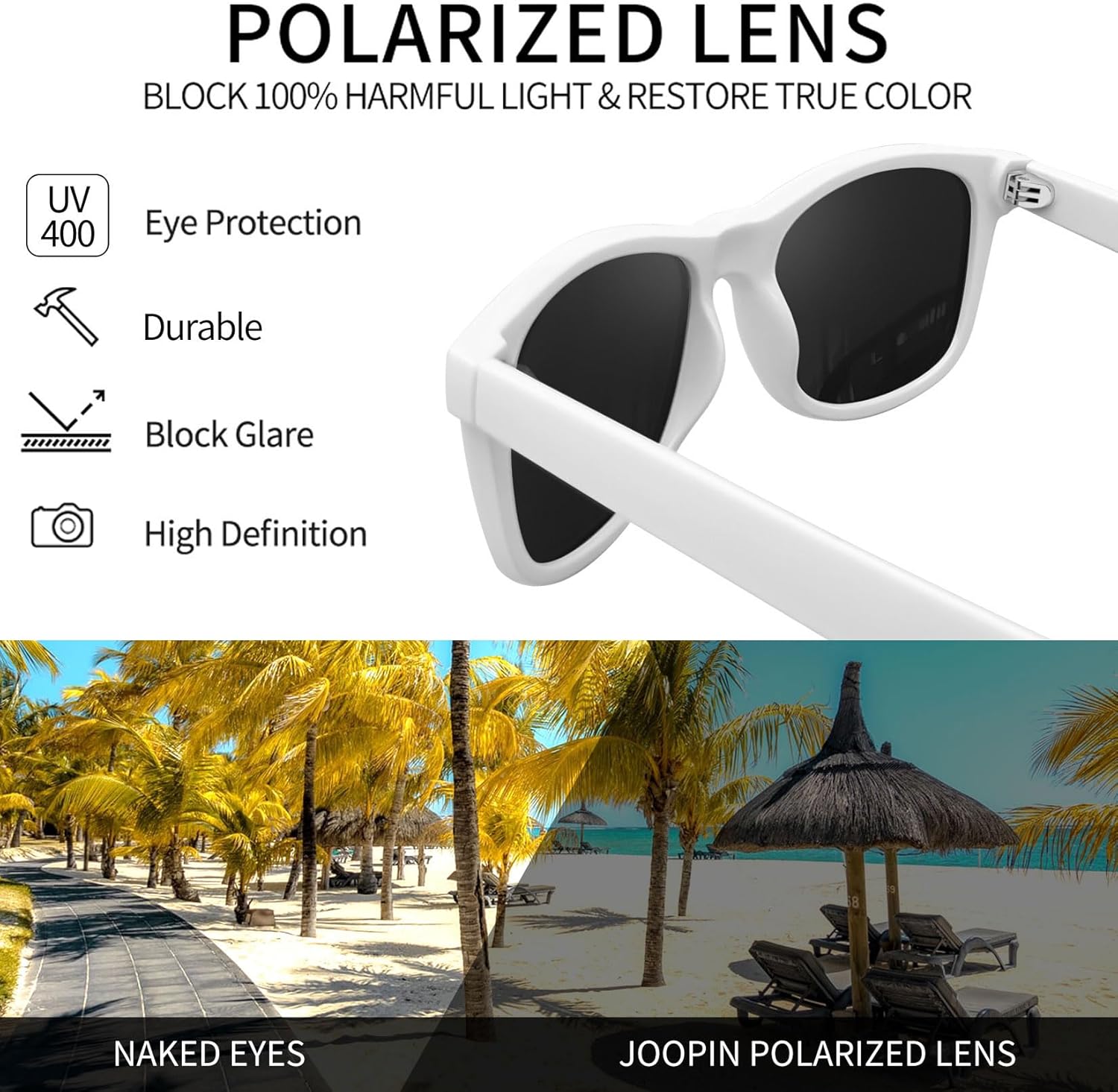 Joopin Square Sunglasses Polarized UV Protection Trendy Designer Sun Glasses Men Women - Image 4
