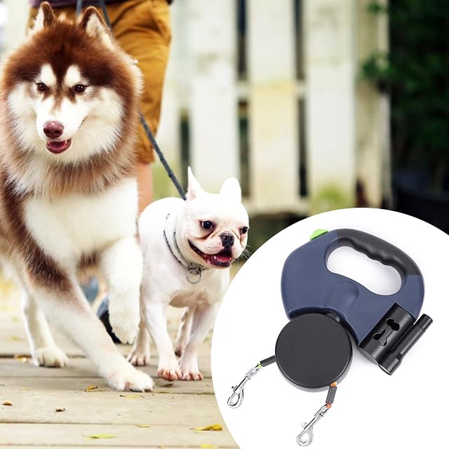 Foto 6 de 6 de Correa Perro Extensible, Correas Flexi 3M Correa Doble Retráctil para Perro, Correa Extensible Perro Pequeño