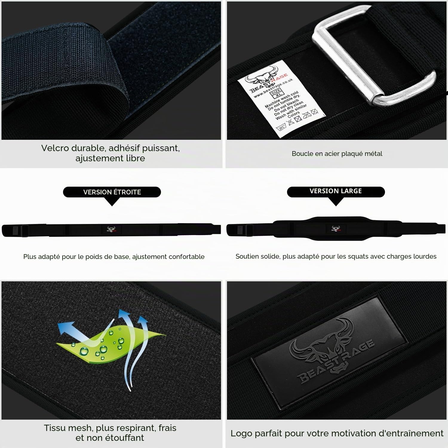 Ceinture d'haltérophilie double force 5.5" en néoprène rembourré pour le soutien du dos ceinture d'entraînement pour le bodybuilding, deadlifting, entraînement de fitness, hommes femmes soutien du tronc pour l'entraînement du bois