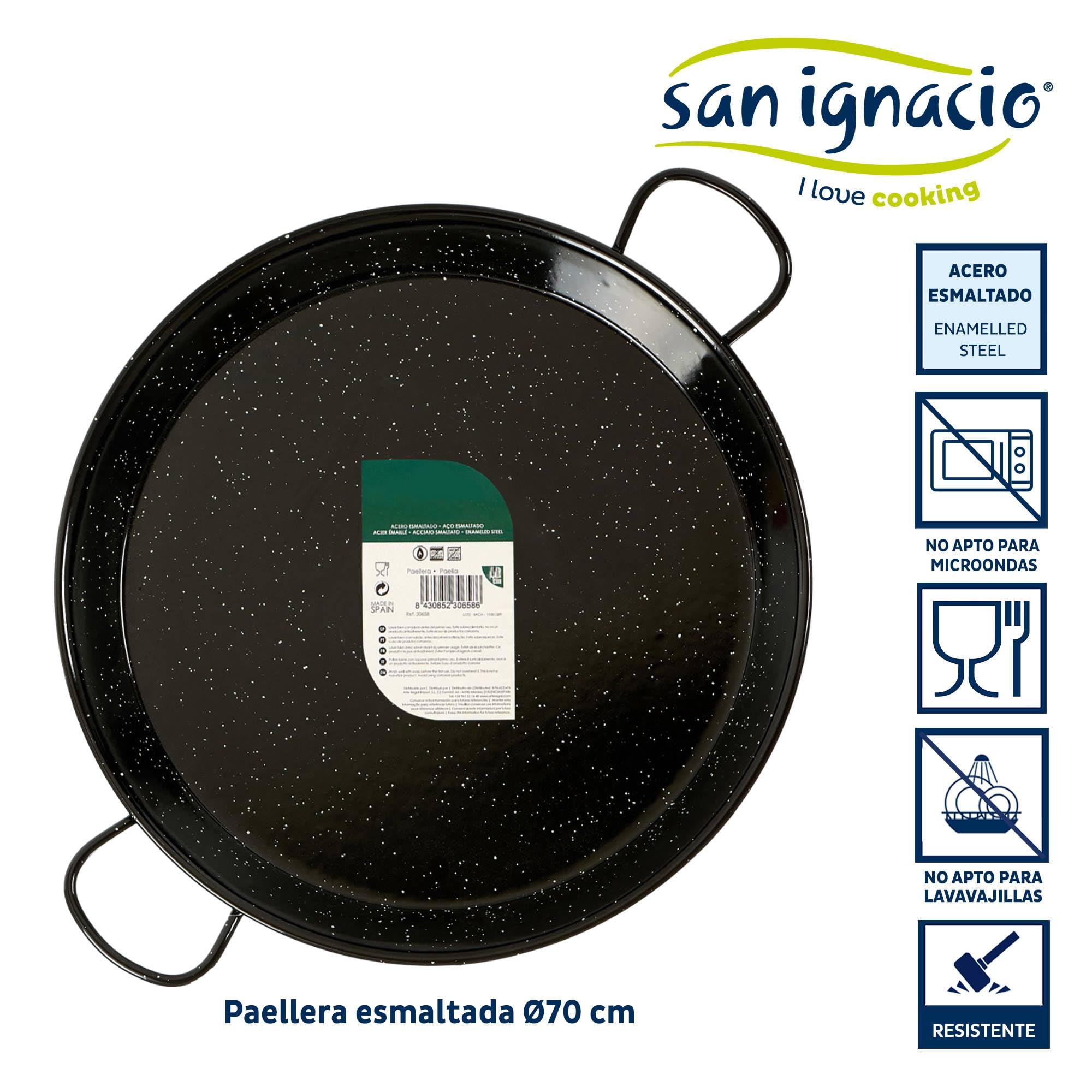 San Ignacio Paellera esmaltada 70 cm 30 raciones colección LA DEHESA