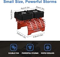 Vista 7 de Disipador térmico de motor RC con ventiladores de refrigeración gemelos de 30 mm, diámetro de 40 mm, Compatible con motor brushless 4068 4274