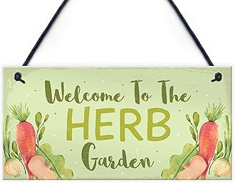 RED OCEAN Garden Signs HERB GARDEN Sign Allotment Home Veg Pots Hanging Sign Garden Lover Gift