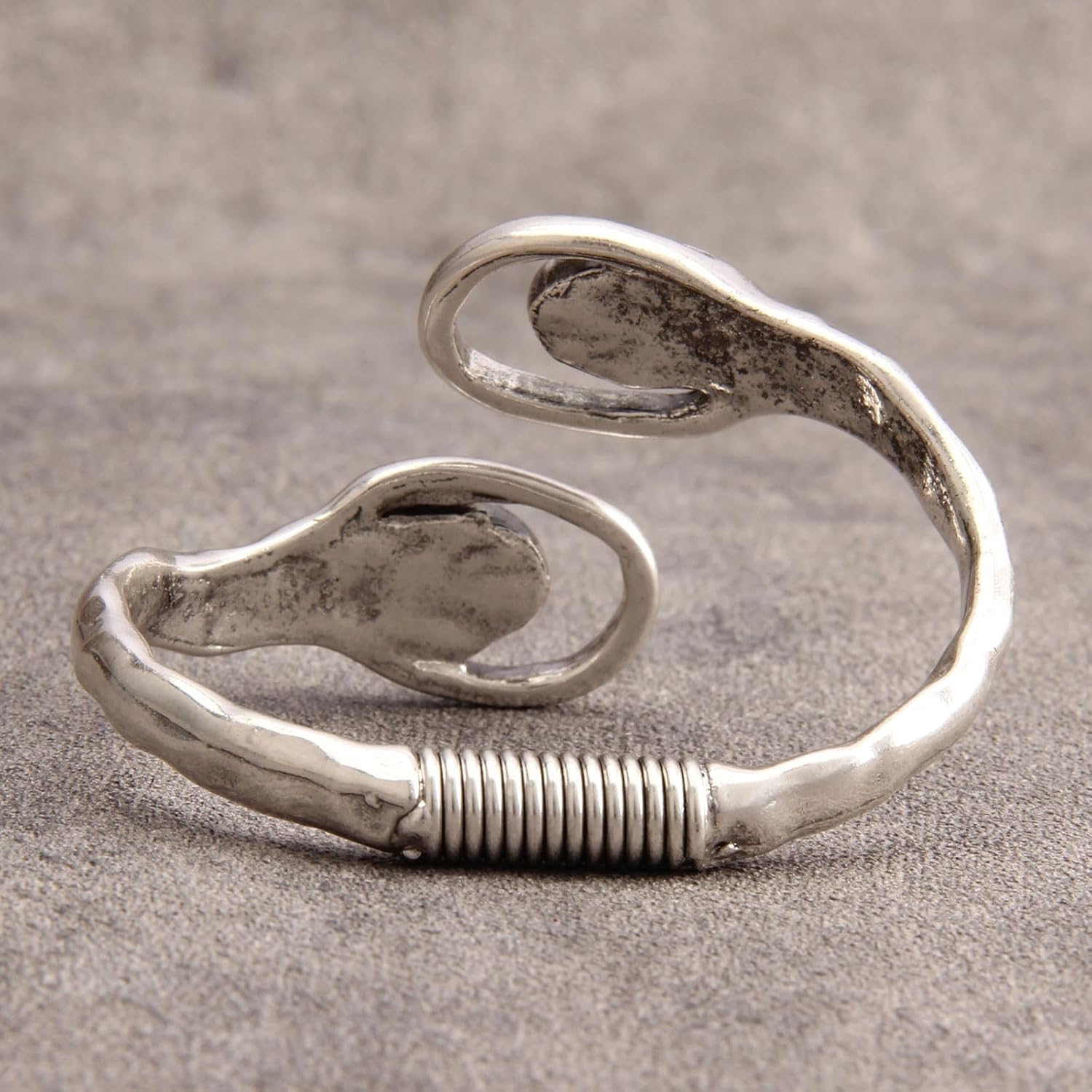 Gold Cuff Bracelet for Women Silver Beaded Bracelets Open Bangle Stackable Stretch Bead Bracelet Boho Jewelry Gifts for Wife Couple - Image 4