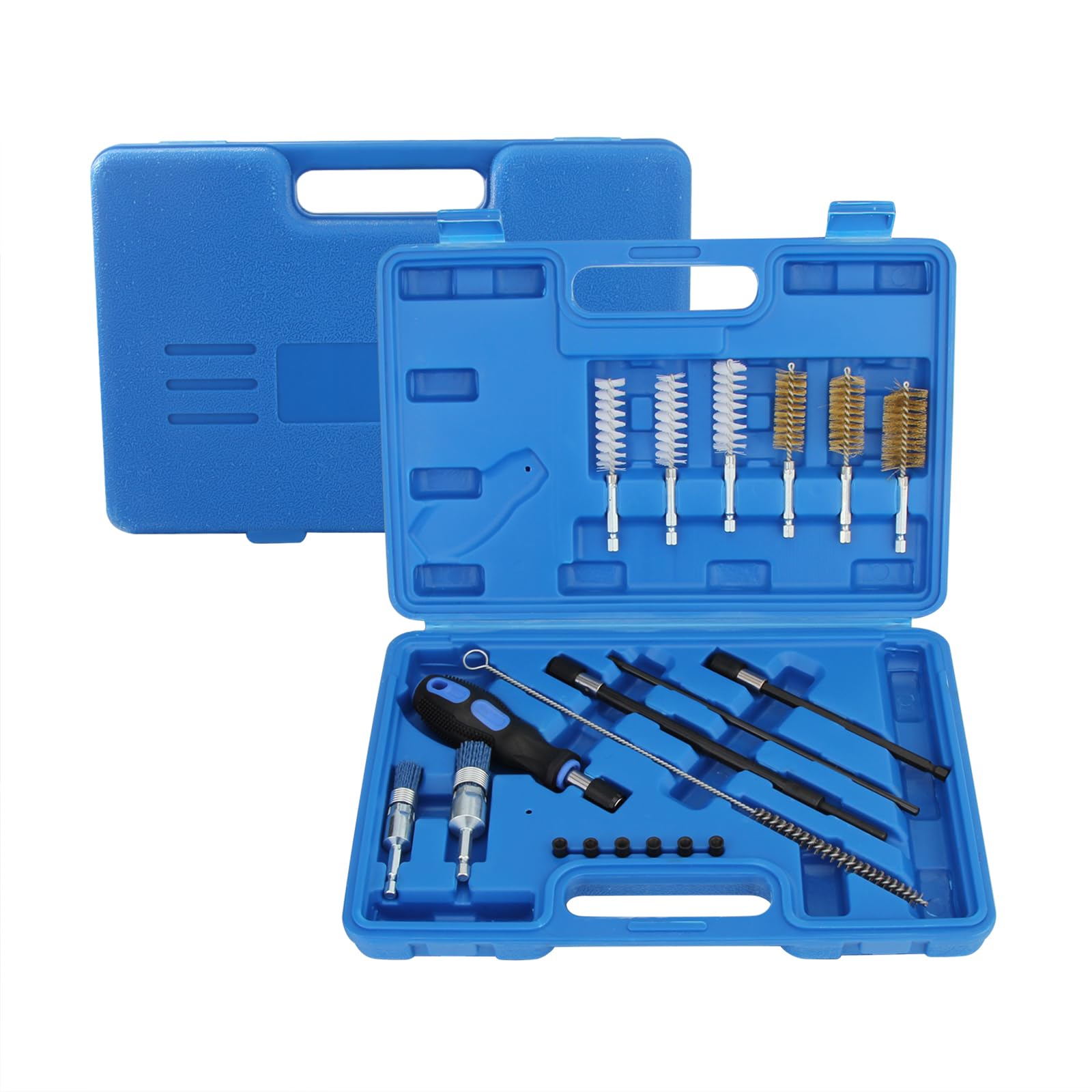 Skyplanet 19Pcs Injection Nozzle Seal Tool Injector Manhole Cleaning Set,Diesel Injector Seat And Shaft Cleaner Cleaning Brush Kit