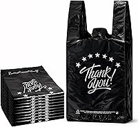 Vista 14 de YoYoRain 1000 piezas de bolsas de camiseta blancas "Thank You" – Bolsas de compras reutilizables y desechables para comestibles y supermercado