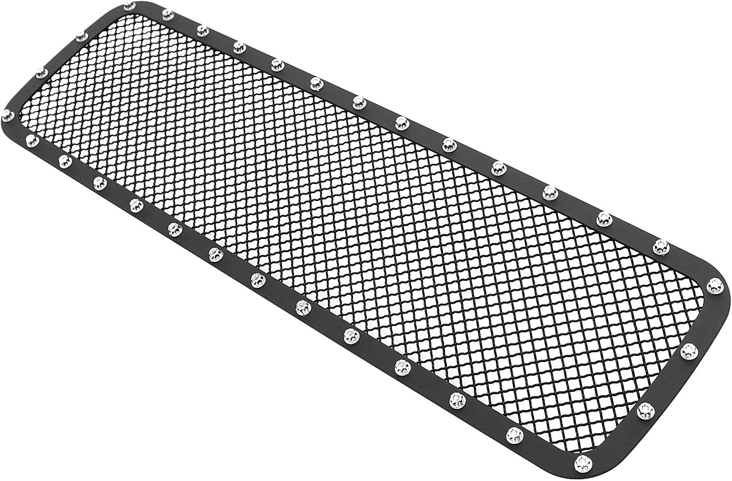 APS Premium Stainless Steel Black Mesh Rivet Studs Grille Grill Insert Compatible with Nissan Armada 2004 2005 2006 2007 & 04-15 Titan Lower Bumper N19-H3145LN