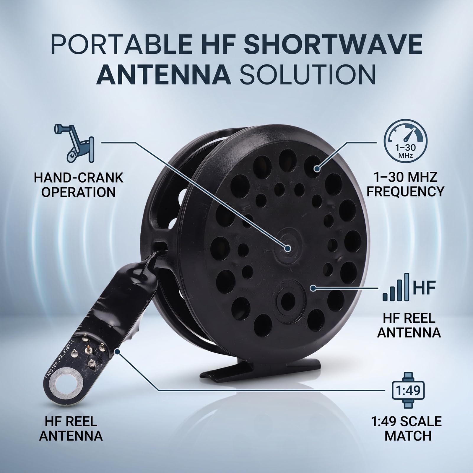 VBESTLIFE Antena de Carrete de Corta, Antena de Alambre Portátil de 1-30 MHz con Cable de 20 M de Largo, para Emergencias, Radioaficionados y Operaciones de Campo