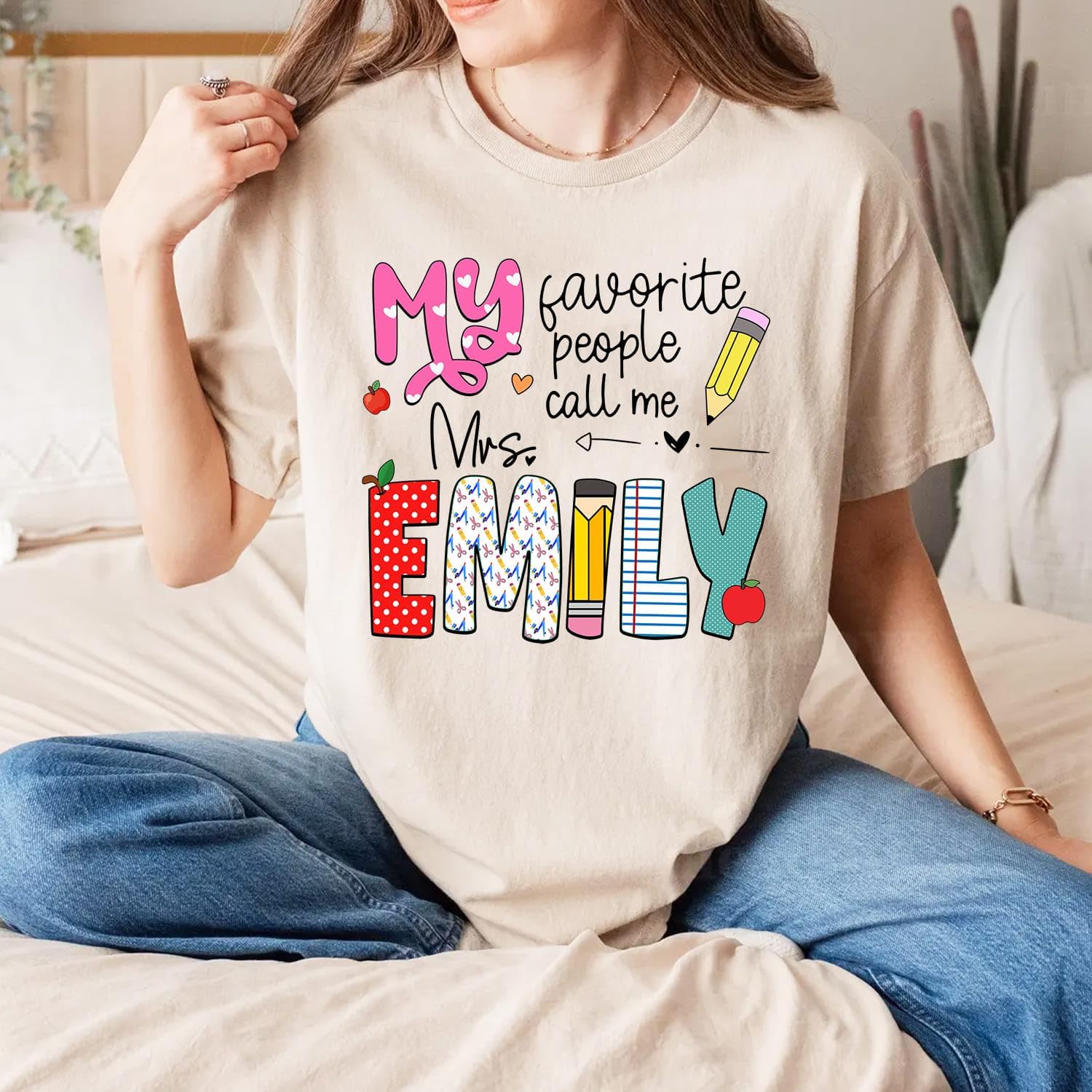 GABITA Custom Teacher Shirt, Teach Name Shirt, Teachers Appreciation Gifts, Back to School Shirts, Gift for Teachers - Image 3