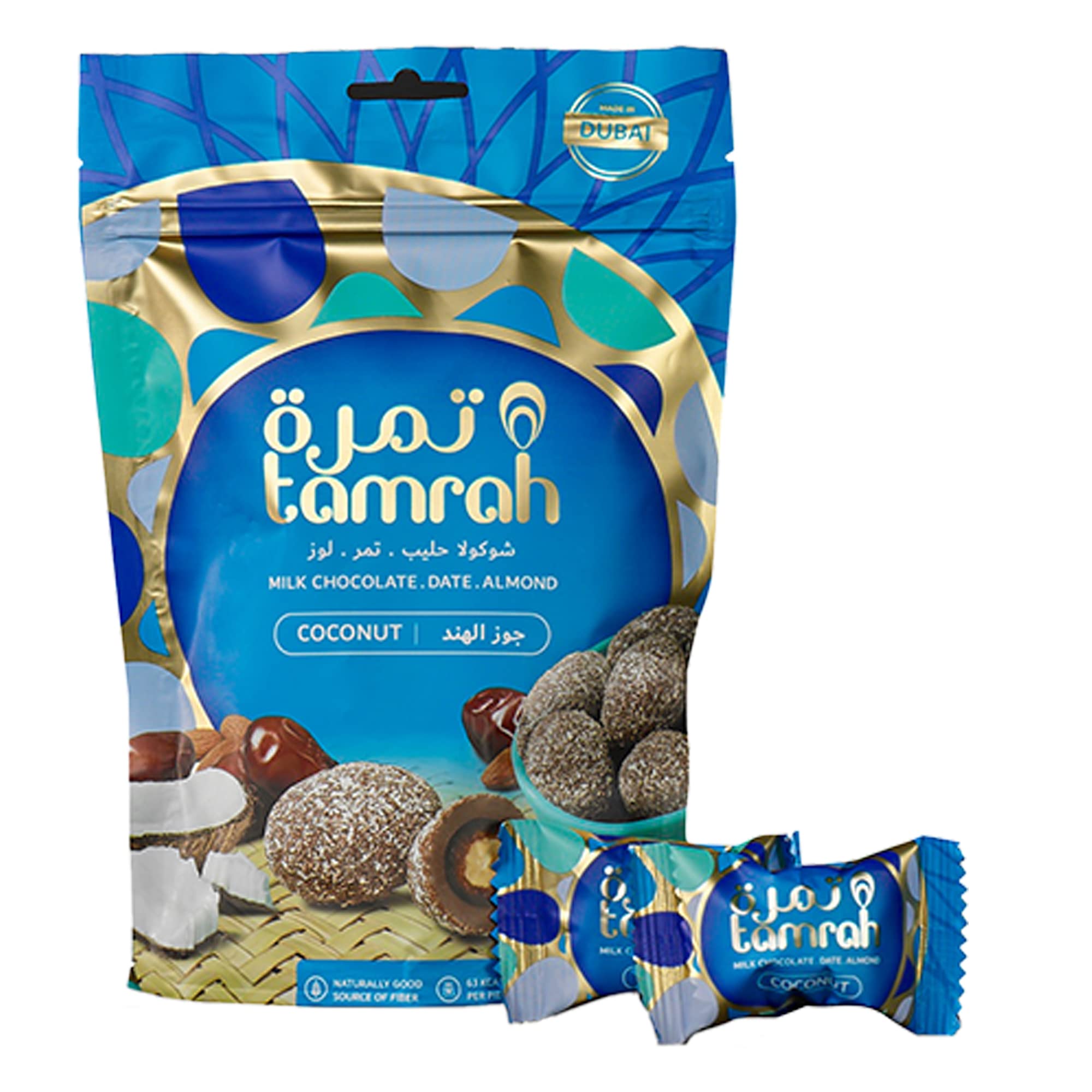 Tamrah Coconut Chocolate Zipper bag 100 gramsTamrah Coconut Chocolate Zipper bag 100 grams