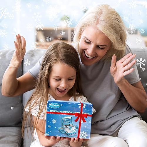 Miniatura 6 de PERRYHOME Juego de maquillaje infantil para niña, 56 piezas, cosméticos auténticos lavables, no tóxicos, juguetes congelados, kit de maquillaje para