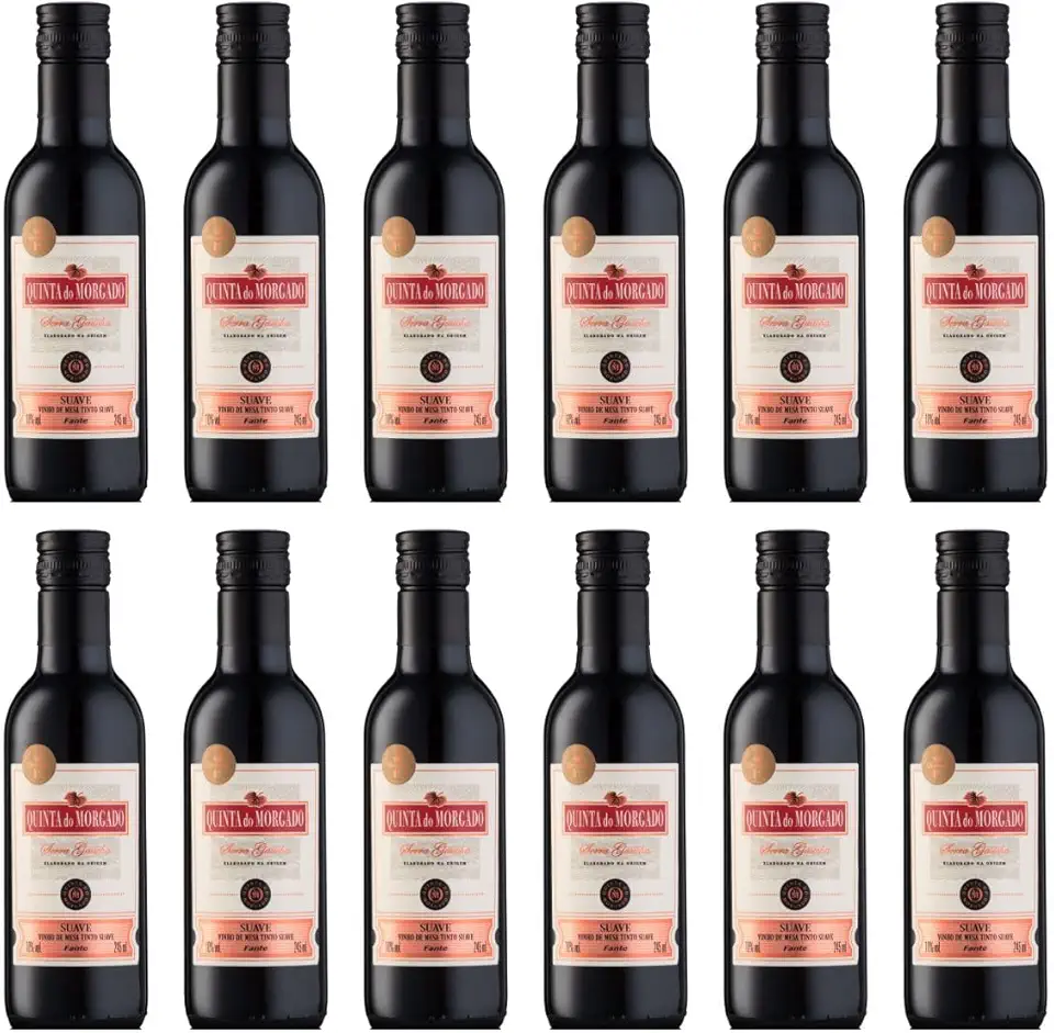 12 Mini Vinho Tinto Suave Quinta Do Morgado Baby 245ml Lembrancinha Casamento