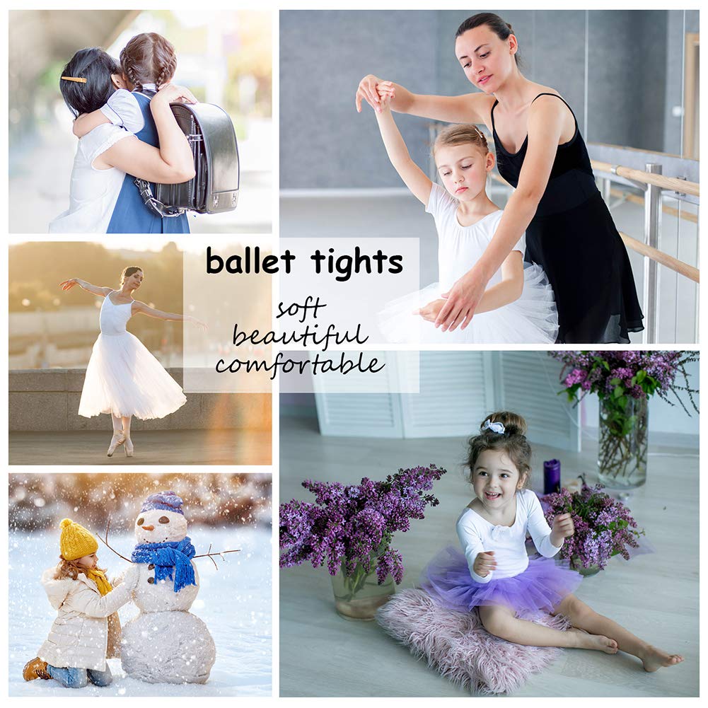 Soudittur Medias de Ballet Danza Para Niñas y Mujer 90 DEN en Rosa, Blanco y Negro