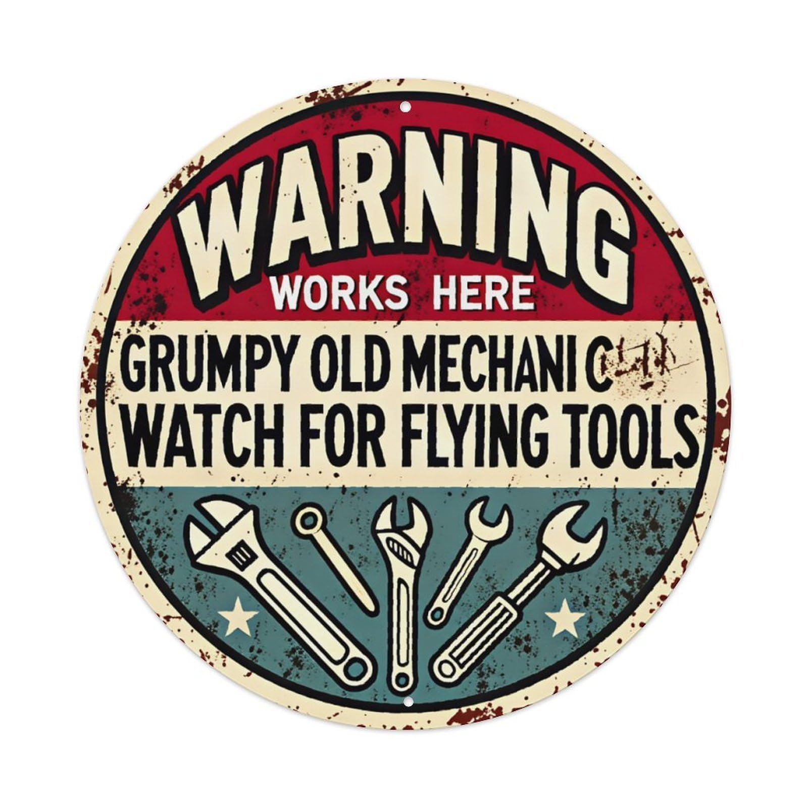 Mechanic Warning Sign Aluminium Sign 20x20cm