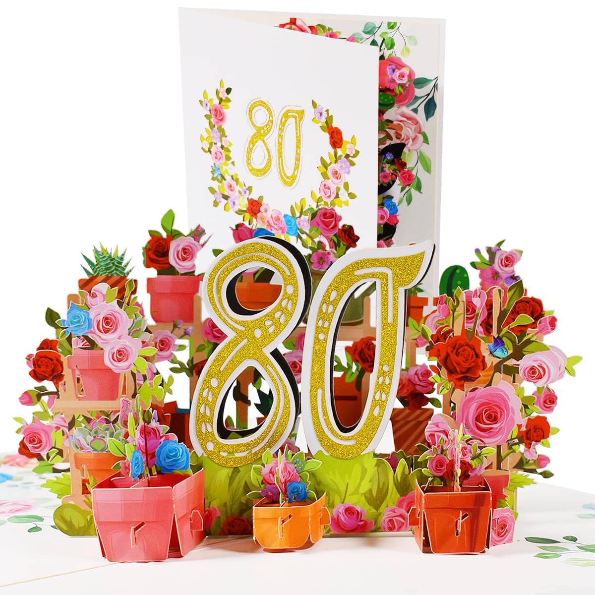80. Geburtstagskarte Für Frauen - Blumen, Folie & Prägung | Blossom & Bloom Reihe