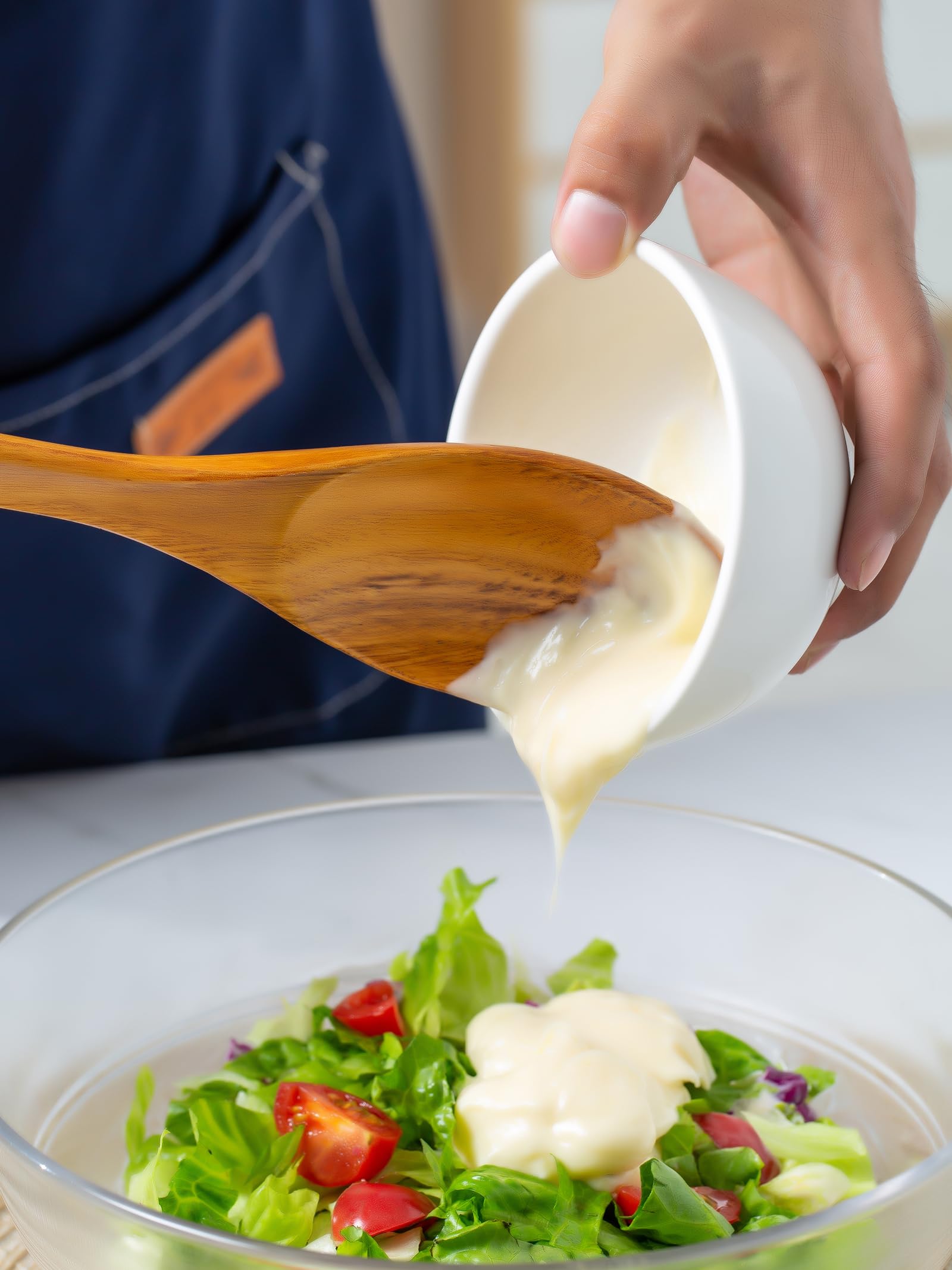 Wooden Mixing Spoon, 16.5 Inch Long Handled Wooden Spoons for Cooking And Stirring - Image 7