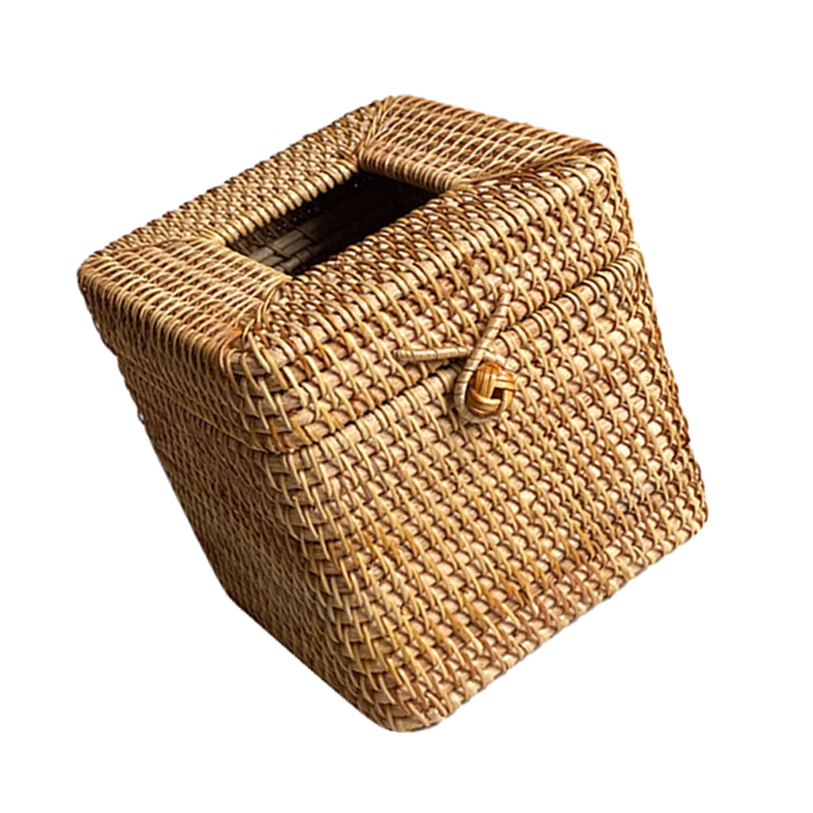 Caramels Handwoven Square Tissue Holder with Organizers Home Accessory for Bathroom and Daily Use Table Tissue Holder