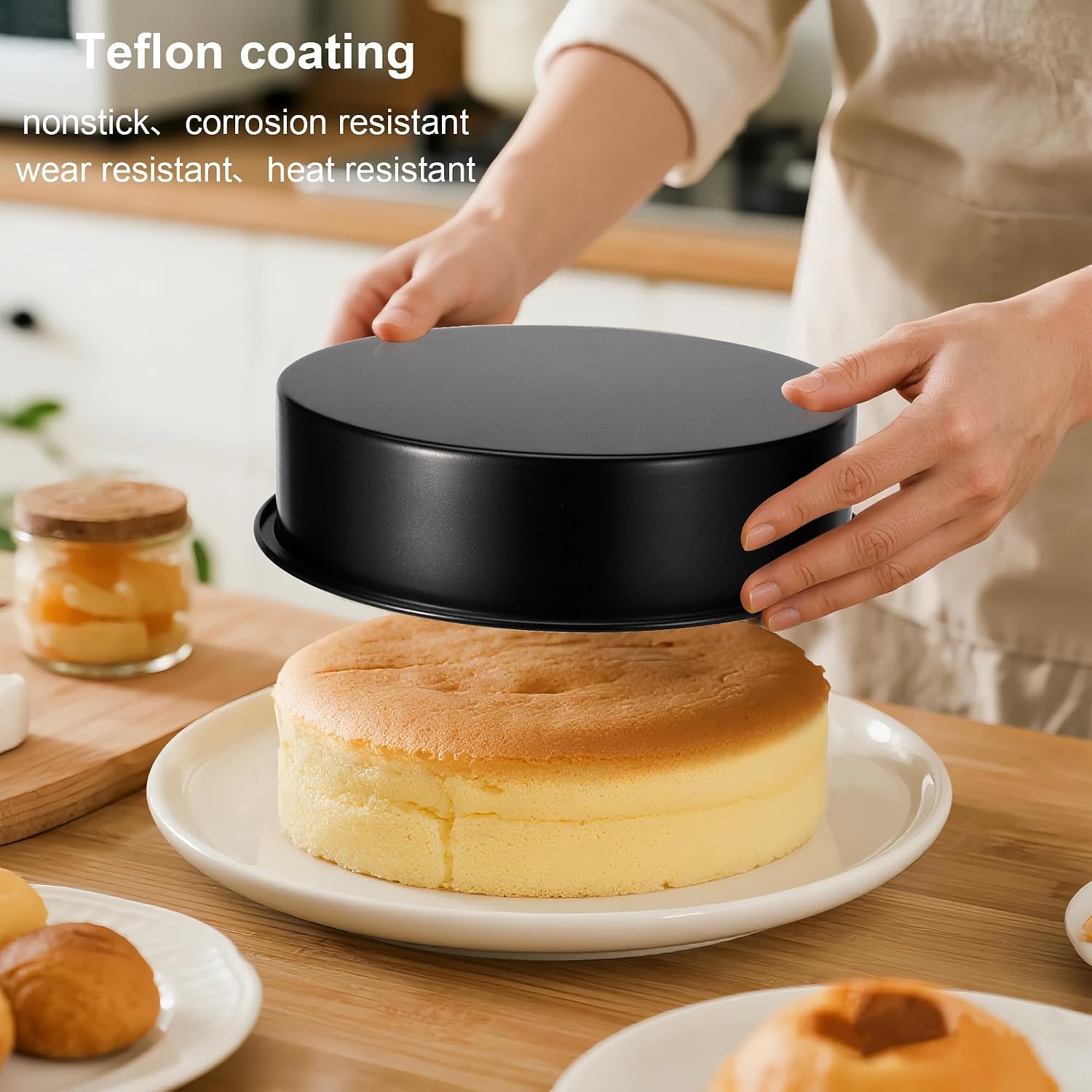 9 Inch Round Cake Pan, 2PCS Cake Pans 9 Inch Round with 60 Parchment Paper