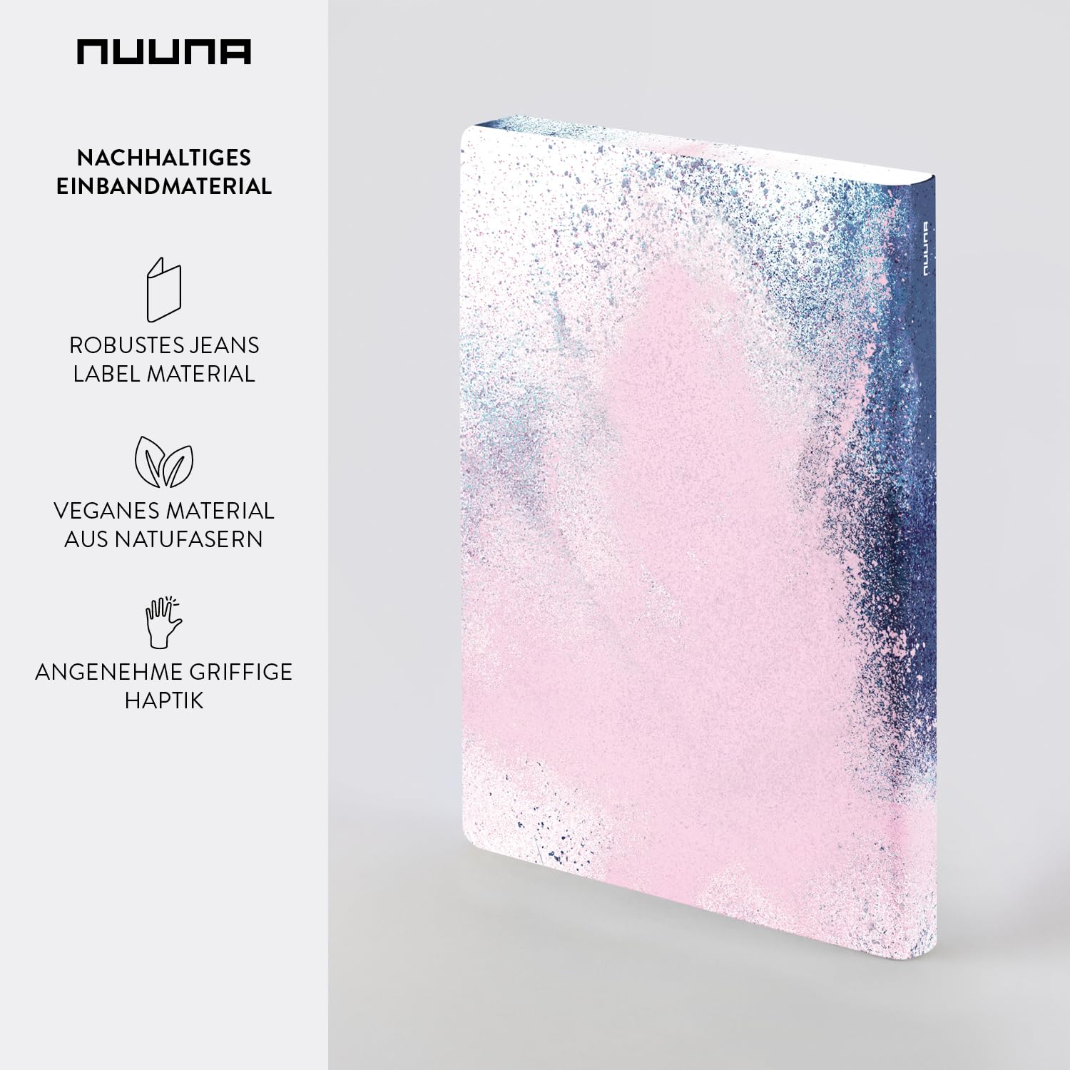 Nuuna Notizbuch A5+ Composition L - Splash, veganer Einband weiß