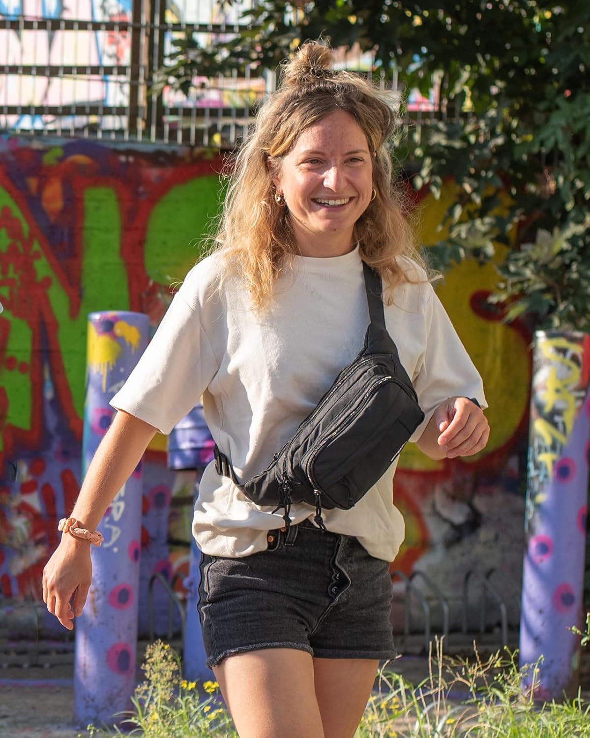 WATERFLY Fanny Pack Waist Packs: Large Crossbody Fanny Packs for Women Men with 5 Zipper Pockets Adjustable Strap Waist Bags Hip Pack for Traveling Cycling Running Hiking-Black - Image 7