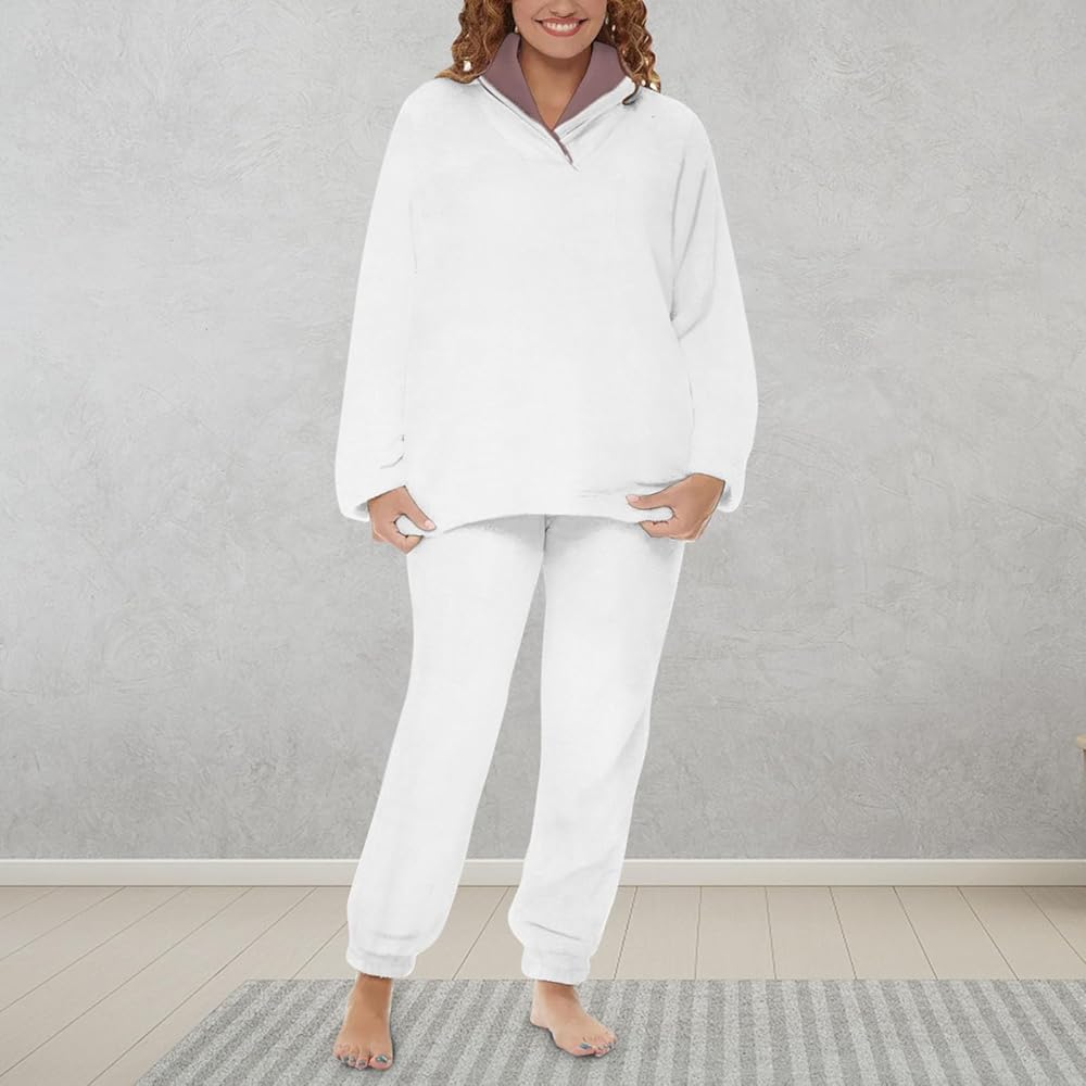 2024 Pyjama Femme Polaire Ensemble De Pyjama Femme Hiver Manche Longue Ultra Pyjama Doux Deux Pièces épaississant Et Chaud Pyjama Manches Longues