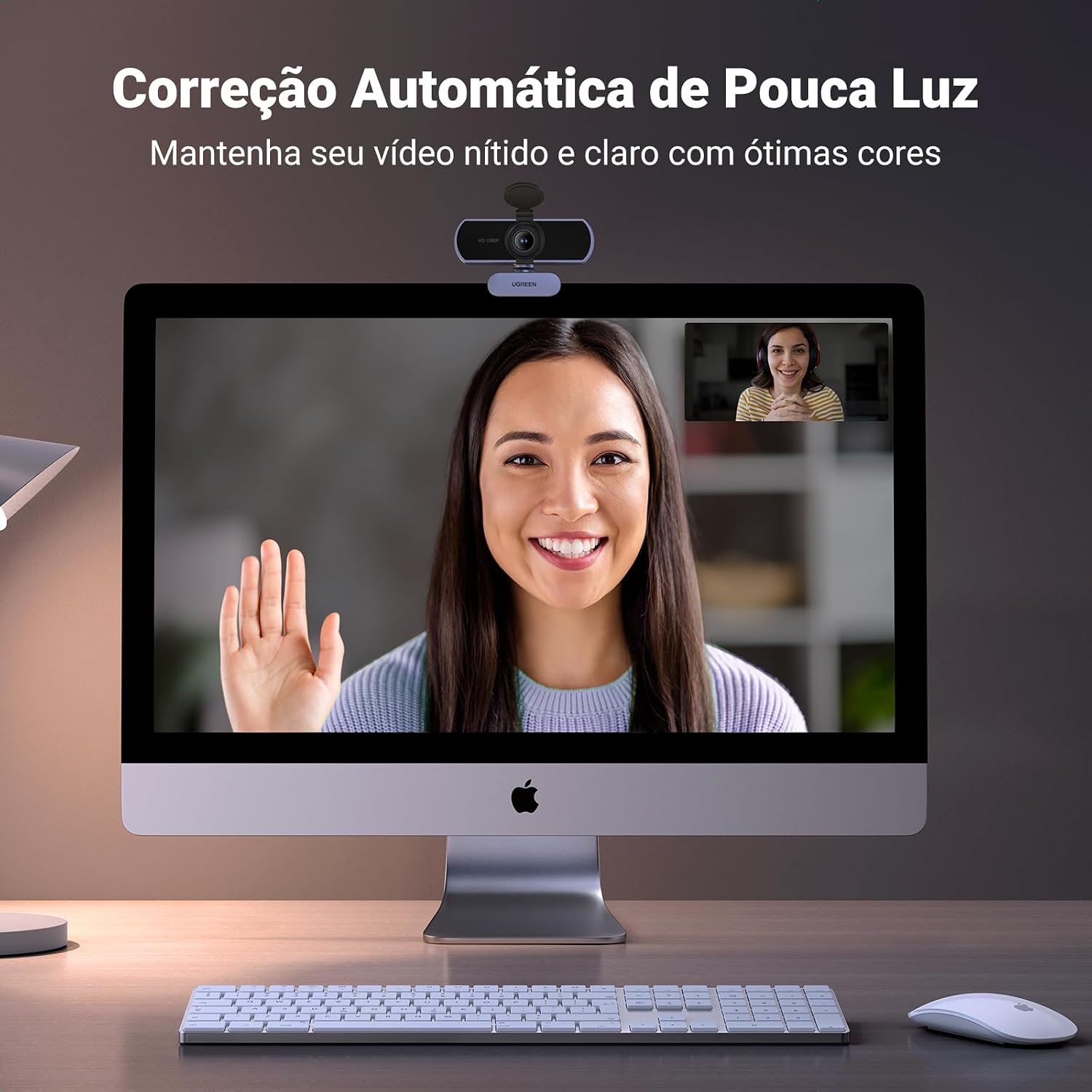 UGREEN Webcam Full HD 1080P com Microfone, Campo de Visão de 85°, Redução de Ruído, USB Plug and Play, Correção Automática de Luz, Adequada para Streaming/Conferência, Zoom/Skype/YouTube UGREEN Webcam Full HD 1080P com Microfone, Campo de Visão de 85°, Redução de Ruído, USB Plug and Play, Correção Automática de Luz, Adequada para Streaming/Conferência, Zoom/Skype/YouTube