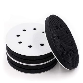 5 Pack 5 Inch 8 Holes Soft Density Interface Pads Hook and Loop 5" Sponge Cushion Buffer Backing Pad Set of 5
