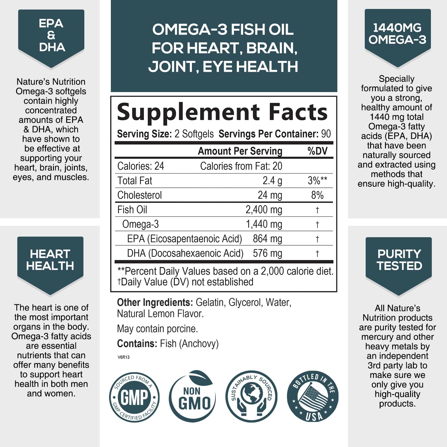 Buy Rx Omega-3 Factors- EPA 400 mg/DHA 200 mg (240 softgels) - Natural