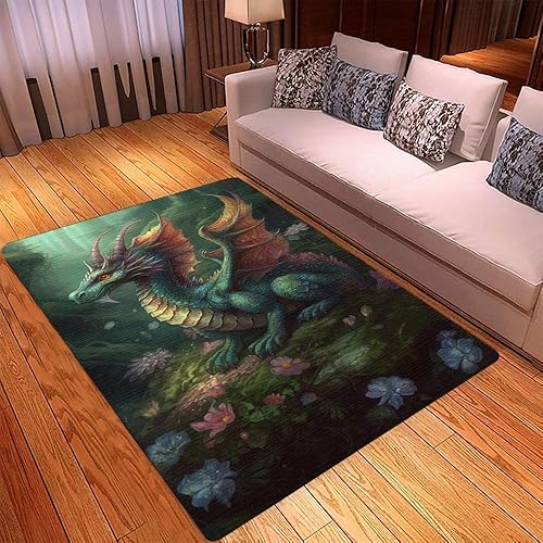 Vista 15 de Alfombra de dragón personalizada, con estampado de dragón de galaxia brillante, tapete grande de 5 x 8 pulgadas para sala de estar, dormitorio