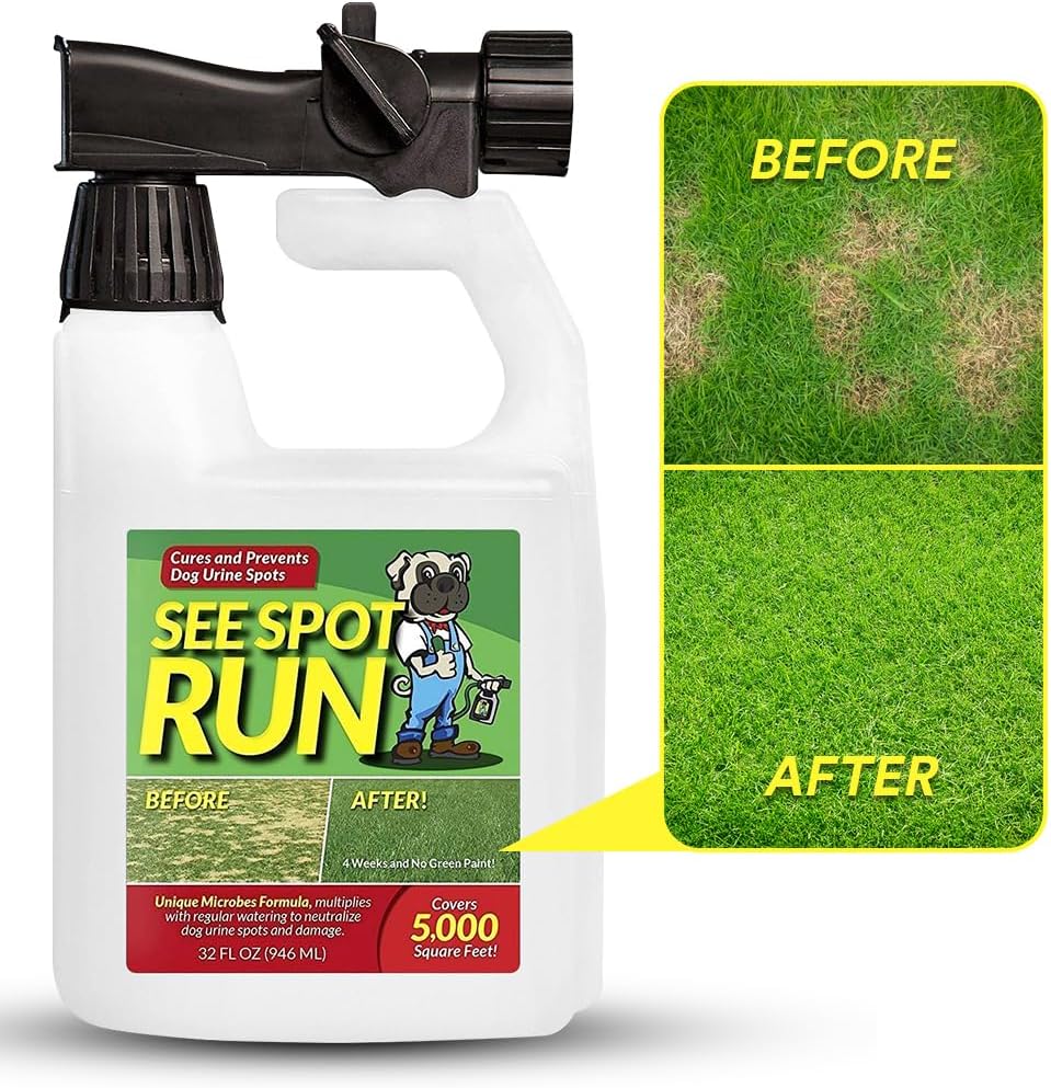 See Spot Run Lawn Protection Concentrate – 32 fl oz – Covers 5,000 Sq Ft – Hose-End Attachment – Grass & Lawn Saver & Supports Healthy Soil – Safe for Pets