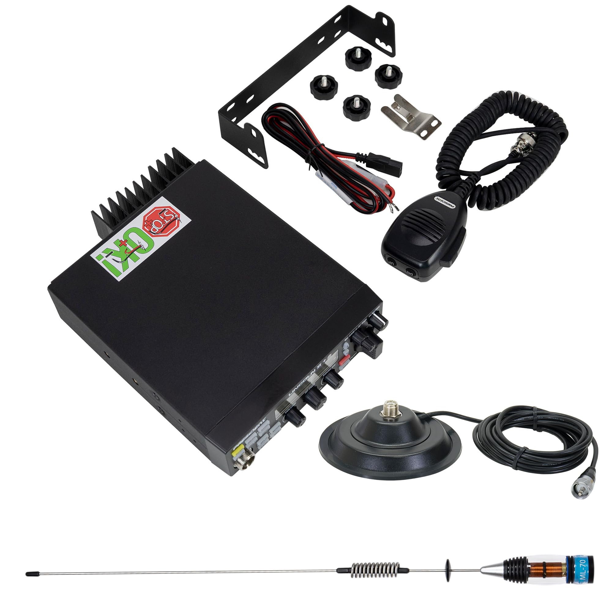 Kit Radio CB President LINCOLN II + Antenna CB PNI ML70, lunghezza 70 cm, 26-30 MHz, 200 W
