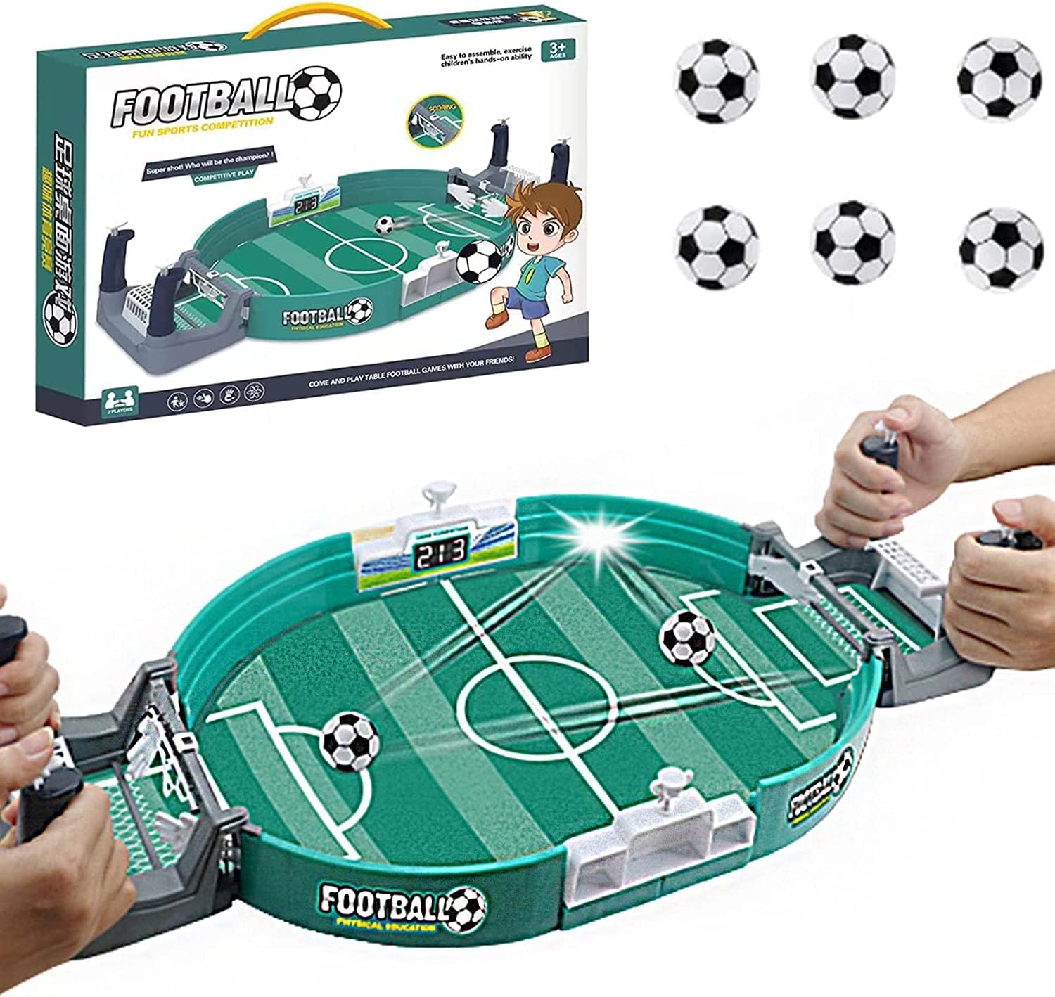 Football Table Interactive Game, 2022 Upgrade Mini Tabletop