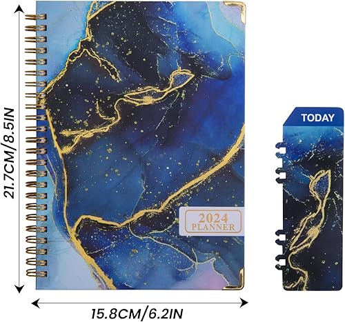 Miniatura 2 de Agenda mensual 2024, planificador semanal y diario de año académico, 8.5 x 6.2 pulgadas, pestañas mensuales, encuadernación de doble alambre,