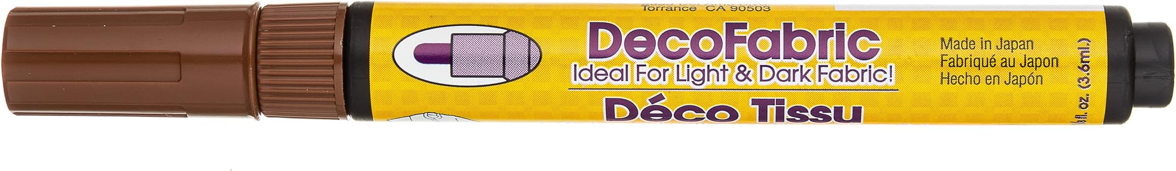 Uchida 222-C-6 Marvy Deco Fabric Fine Point Tip Marker, Brown