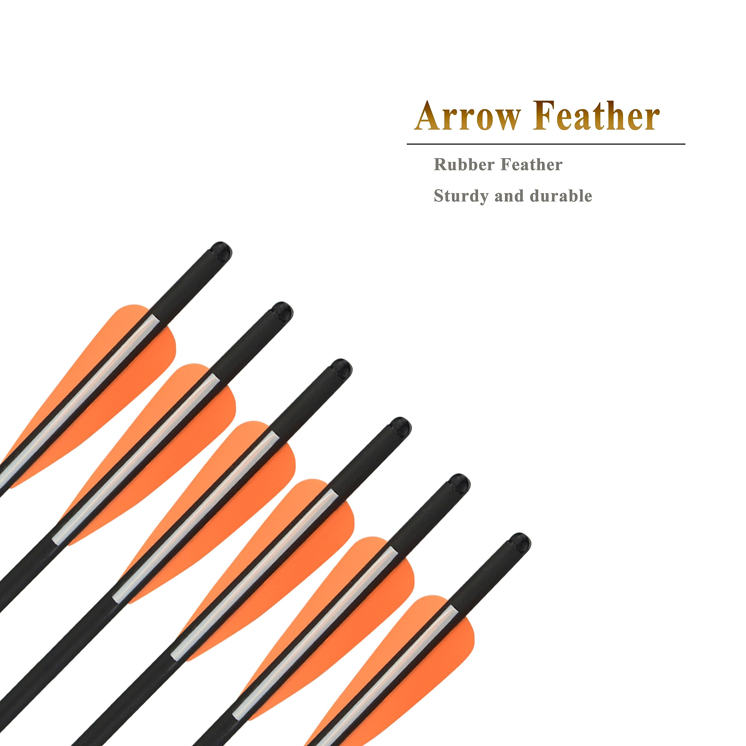 AMEYXGS 6pcs Armbrustbolzen Mixed Carbon Armbrust Pfeile 16 "17" 18 "20" 22 "für Armbrust Jagd oder Bogenschießen Praxis