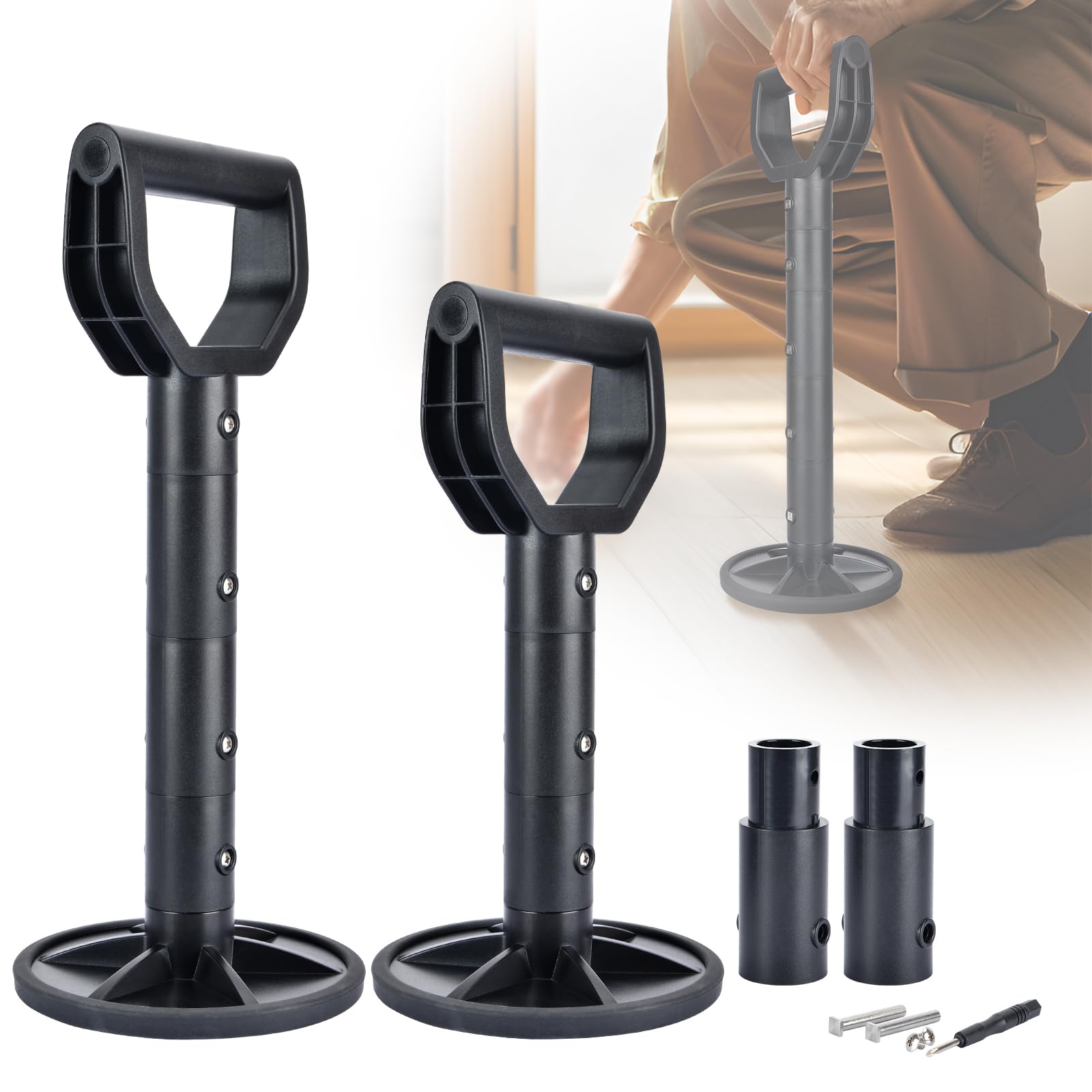 iGuerburn 2Pcs Adjustable Stand Assist Devices for Elderly - Portable Mobility Aids to Help Get Up from Floor, Sofa, Low Positions - Standing Aids & Supports for Indoor, Outdoor, Garden, Daily Living