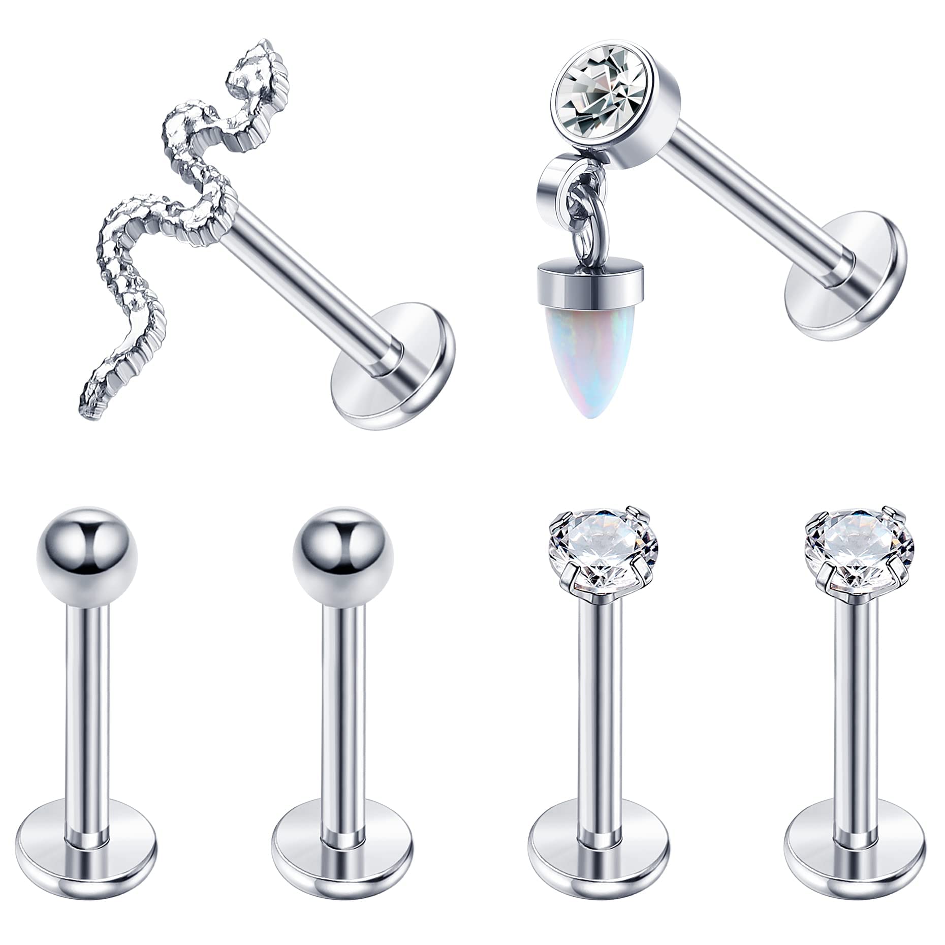 Barre Tragus Piercing Nez Acier Chirurgical Kit Piercing Hypoallergénique 18G Acier 316L - Labret, Nez, Tragus - 12 Pièces Avec Outil - Cadeau Piercing Helix Labret Or