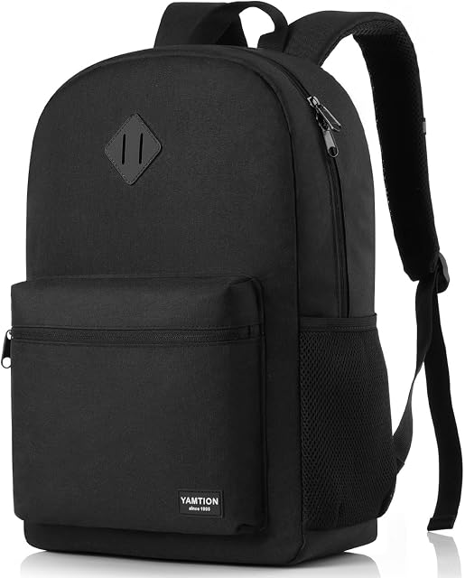 YAMTION Sac à dos Hommes et femmes, sac à dos scolaire Garçons et filles Adolescent Sac à dossier école pour l'étude Voyage avec USB Port de recharge