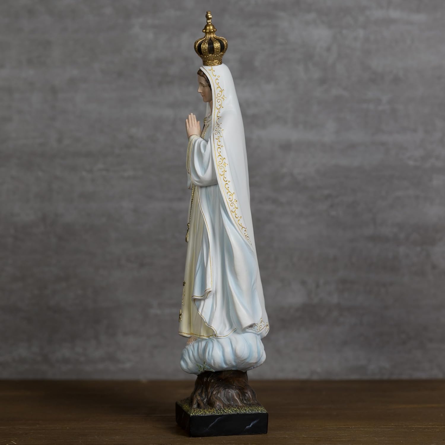 BC Catholic Our Lady of Fatima Virgin Mary Statue, 14.8" H Holy Mother Statue for Altar, Religious Gift Sacred Centerpiece for Home,Church, Hospital, Renaissance Sculpture Handpainted by Buildclassic - Image 8