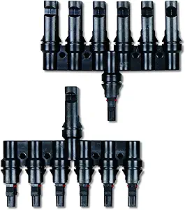 XYRIS Solar Connectors T Branch 1 to 6 for Solar Panels, Solar String Splitter/Joiner (M/FFFFFF+F/MMMMMM 1 Pair)