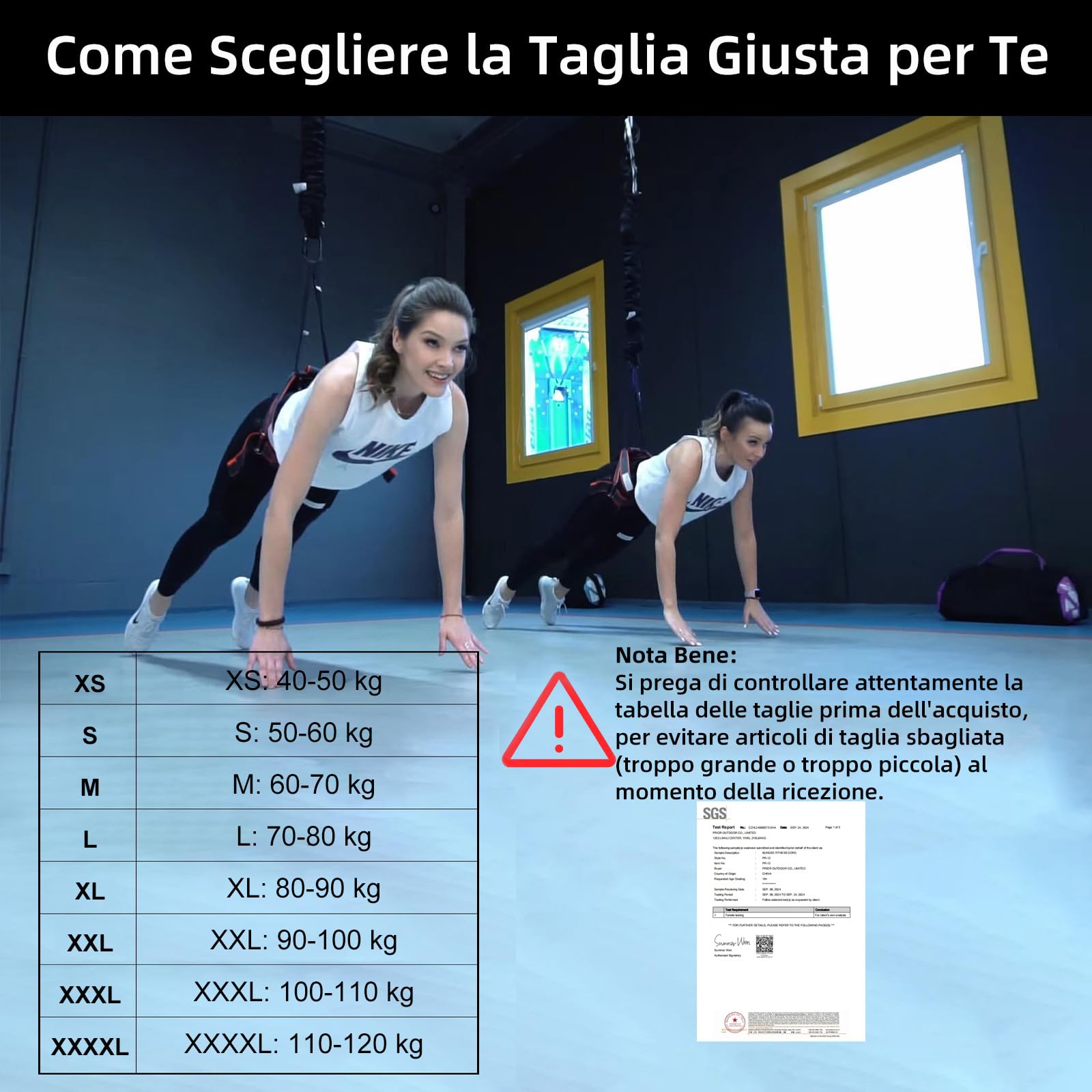 PRIOR FITNESS Set Completo per Bungee Fitness, Imbracatura Regolabile con Cordon Elastico Rinforzato, Fascia Resistente 50-120kg per Yoga Aereo e Allenamenti in Studio, Certificato CE e SGS