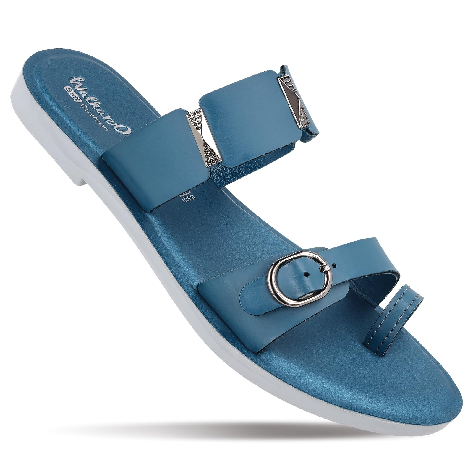 walkaroo Women's Flat Sandal with Cushion Sole, Toe Ring and Multiple Straps - WL7672-picture-10