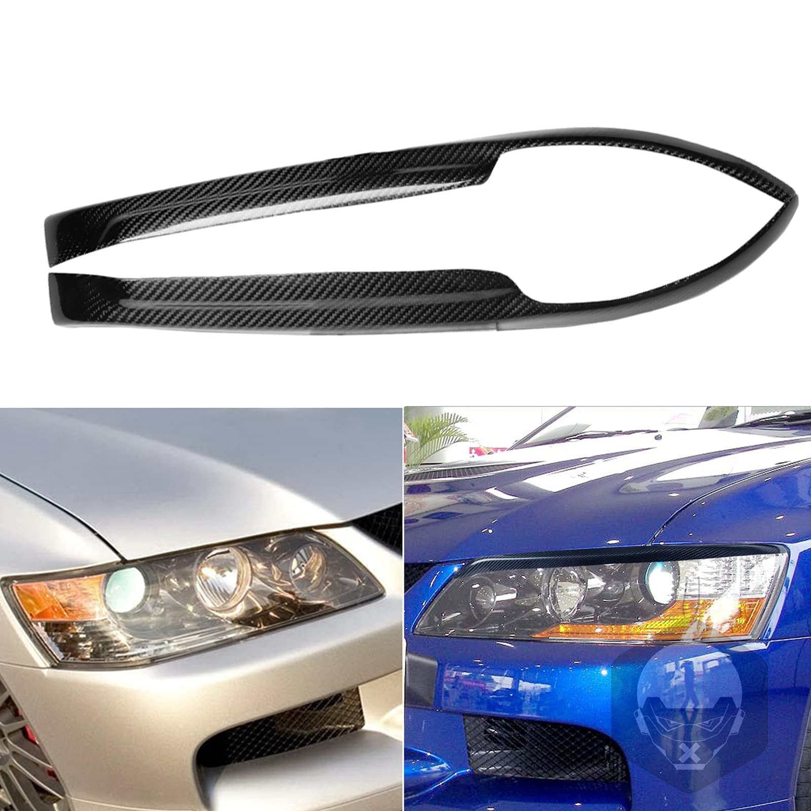YOLIAN Car Headlight Eyebrow For Mitsubishi Lancer Evolution EVO 7 8 9,Eyebrows Cover Trim Stickers,Sticker Eyelid,Auto Vehicle Remodeling,Car Styling