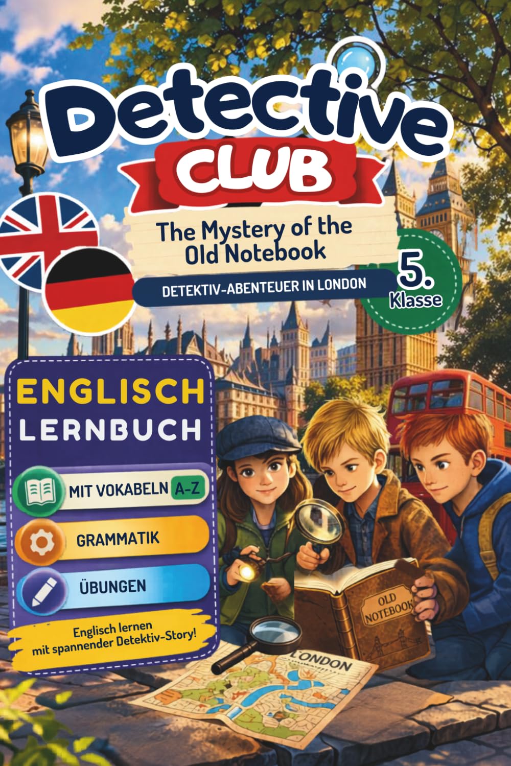 Detective Club - The Mystery of the Old Notebook: Detektiv-Abenteuer in London | Englisch Kurzgeschichten für die 5. Klasse | Mit Vokabeln, Grammatik ... Learning Stories (Englische Lernbücher))